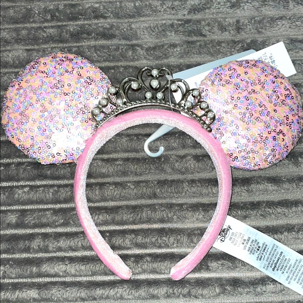 Disney Tiara Pearl Crown Minnie Ears headband